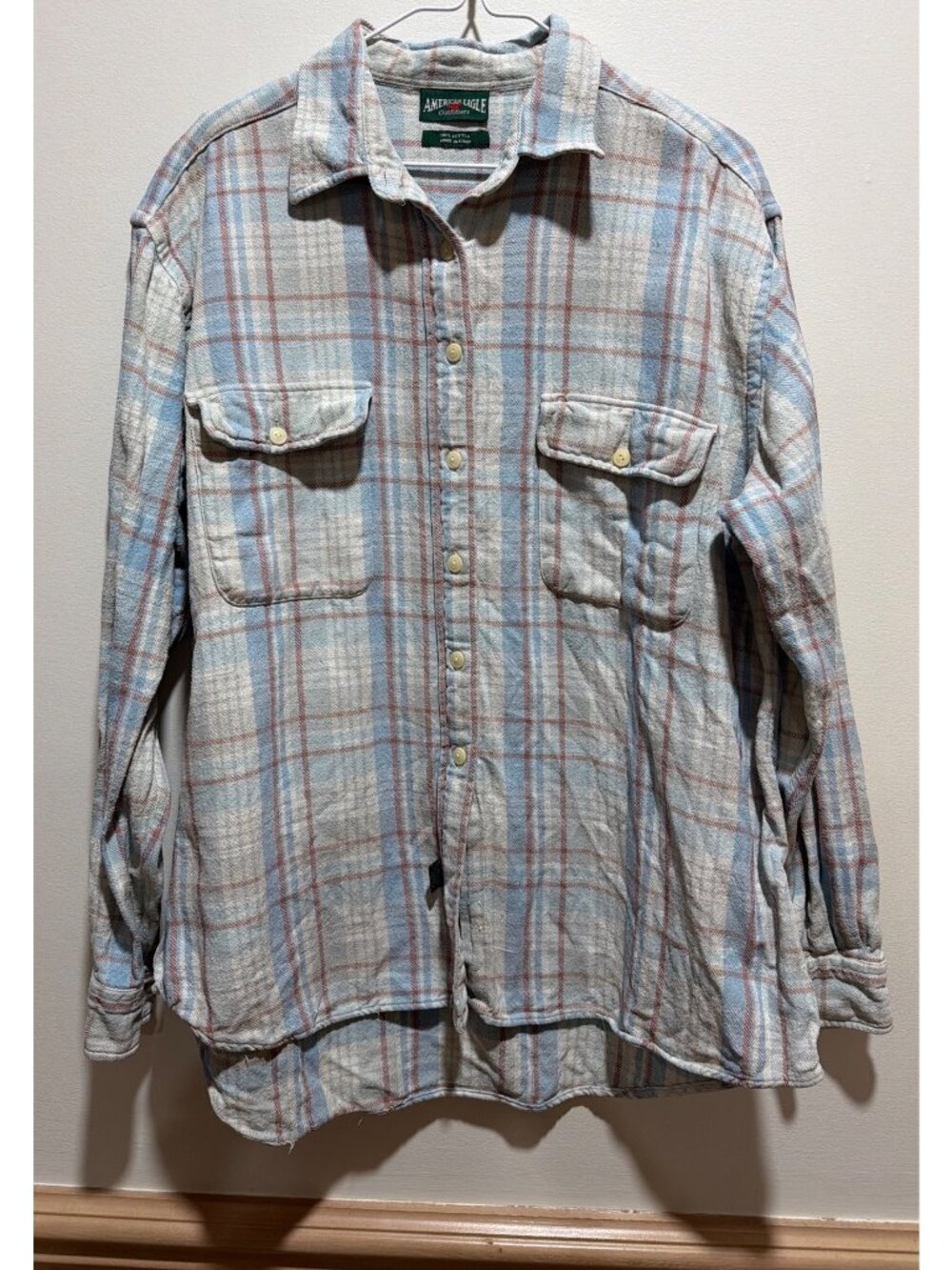 1990’s Vintage American Eagle Outfitters Flannel Shirt ~ Blue
